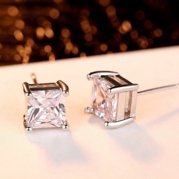 NEW 2.5 CT 925 STERLING DIAMOND SILVER EARRINGS, NICE EARRINGS, CUTE EARRINGS - Picture 4 of 6